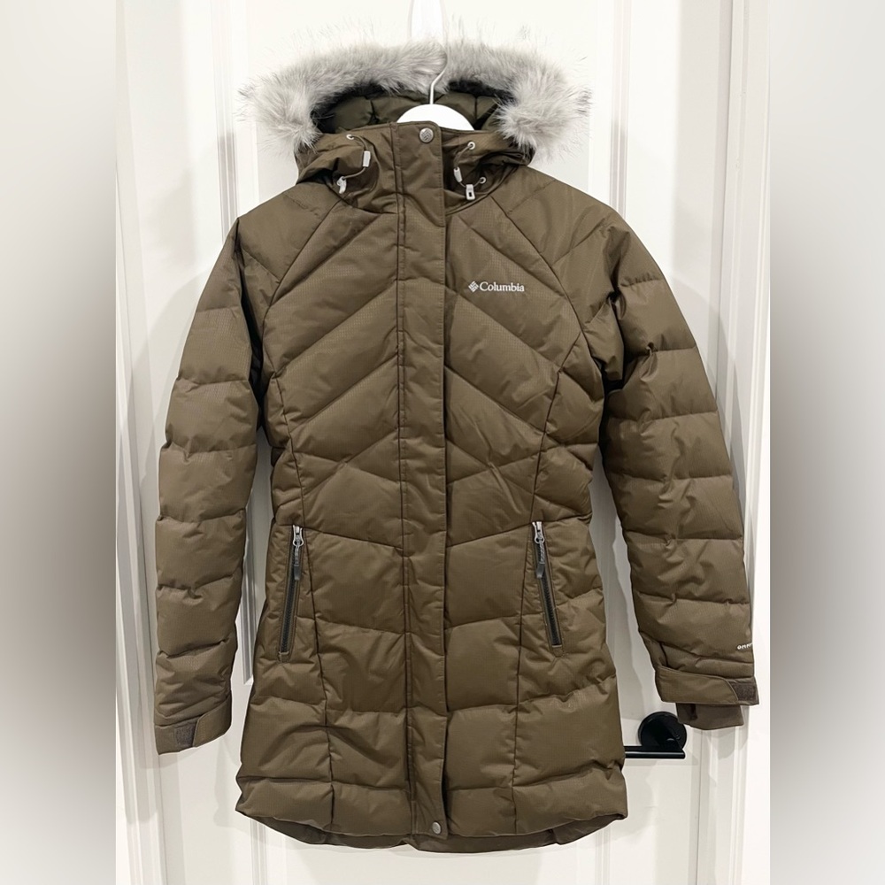Columbia Women’s Lay D Down II Olive Green Khaki Parka Jacket Gorpcore Size XS